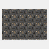 Elegant Scandi-kerstgoud en zwarte wrapping Inpakpapier Vel (Voorkant)