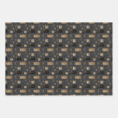 Elegant Scandi-kerstgoud & zwart Inpakpapier Vel (Voorkant)