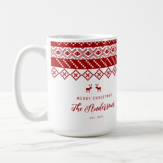 Elegant Scandinavian Decor Red Family Koffiemok (Links)