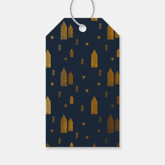 Elegant Scandinavian Kerstmis Cadeaulabel (Voorkant)