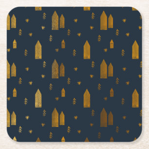 Elegant Scandinavian Kerstmis Kartonnen Onderzetters