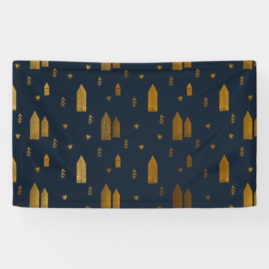 Elegant Scandinavian Kerstmis Spandoek (Horizontaal)