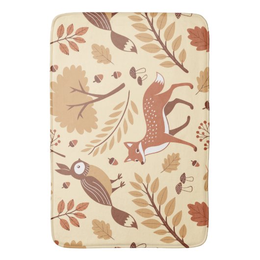 Elegant Scandinavisch Herfst patroon Badmat (Voorkant Verticaal)