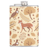 Elegant Scandinavisch Herfst patroon Heupfles (Voorkant)