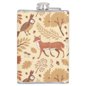 Elegant Scandinavisch Herfst patroon Heupfles (Achterkant)