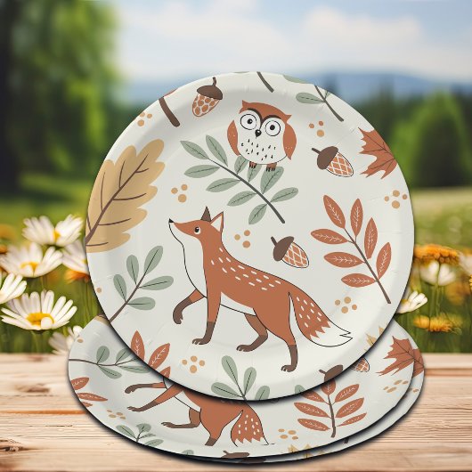 Elegant Scandinavisch Herfst patroon Papieren Bordje