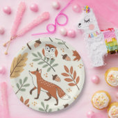 Elegant Scandinavisch Herfst patroon Papieren Bordje (Feest)