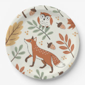 Elegant Scandinavisch Herfst patroon Papieren Bordje (Voorkant)