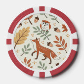 Elegant Scandinavisch Herfst patroon Poker Chips (Voorkant)