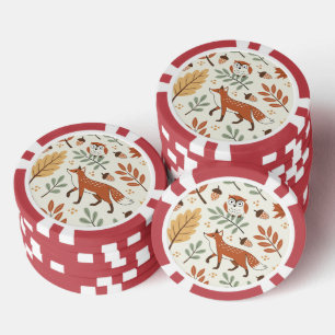 Elegant Scandinavisch Herfst patroon Poker Chips