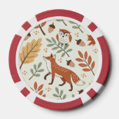 Elegant Scandinavisch Herfst patroon Poker Chips (Achterkant)