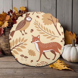 Elegant Scandinavisch Herfst patroon Rond Kussen