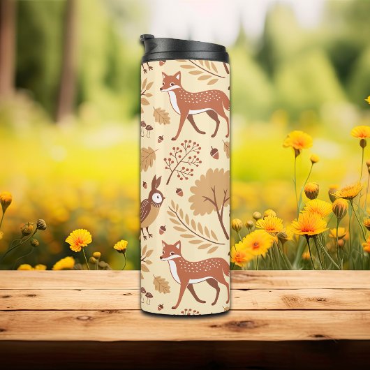 Elegant Scandinavisch Herfst patroon Thermosbeker