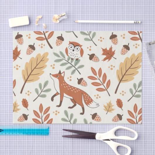 Elegant Scandinavisch Herfst patroon Tissuepapier (Craft)