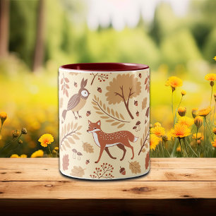 Elegant Scandinavisch Herfst patroon Tweekleurige Koffiemok