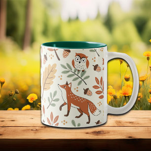 Elegant Scandinavisch Herfst patroon Tweekleurige Koffiemok