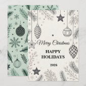 Elegant Scandinavisch Wenskaart Feestdagenkaart (Voorkant / Achterkant)