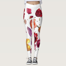 Elegant Scattered Floral Petal Leggings | Modern 