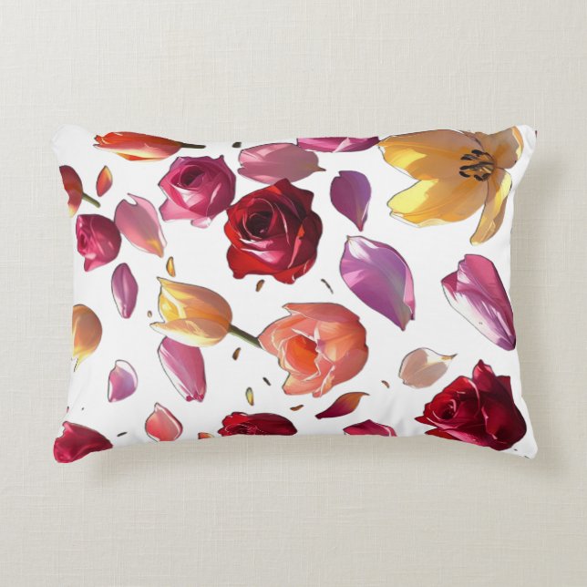 Elegant Scattered Floral Petal Modern Art  Accent Kussen (Voorkant)