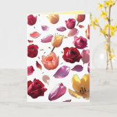 Elegant Scattered Floral Petal Modern Art Greeting Kaart (Gele Bloem)