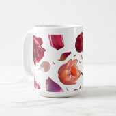 Elegant Scattered Floral Petal Mug | Modern Mug Koffiemok (Voorkant links)