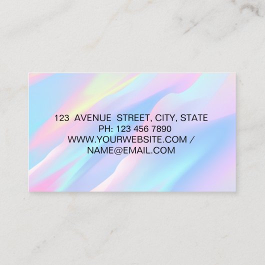 Elegant schaar Zilver Glitter Drift Holographic Visitekaartje (Achterkant)