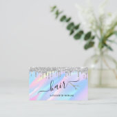Elegant schaar Zilver Glitter Drift Holographic Visitekaartje (Staand voorkant)