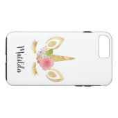 Elegant schattig  bloemgoud glitter unicorn Case-Mate iPhone case (Achterkant (Horizontaal))