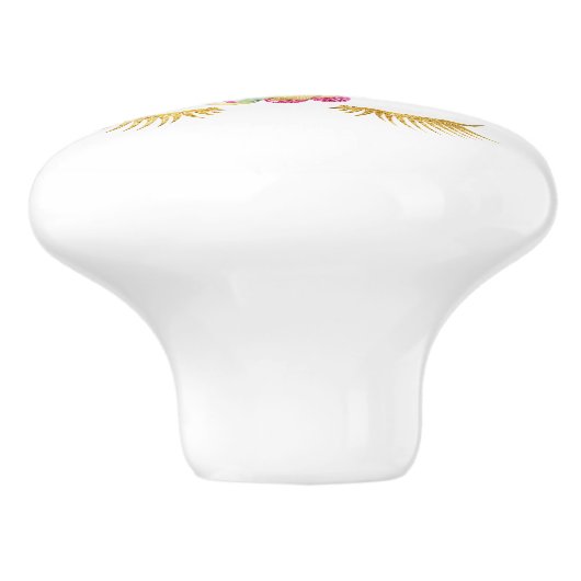 Elegant schattig  bloemgoud glitter unicorn keramische knop (Zijkant)