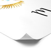 Elegant schattig bloemgoud glitter unicorn poster (Hoek)