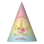 Elegant schattig eerjarig goud glitter unicorn feesthoedjes (Voorkant)