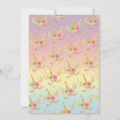 Elegant schattig eerjarig goud glitter unicorn kaart (Achterkant)