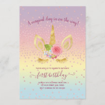 Elegant schattig eerjarig goud glitter unicorn