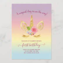 Elegant schattig eerjarig goud glitter unicorn