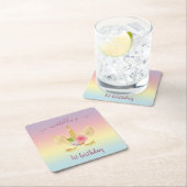 Elegant schattig eerjarig goud glitter unicorn kartonnen onderzetters (Insitu)