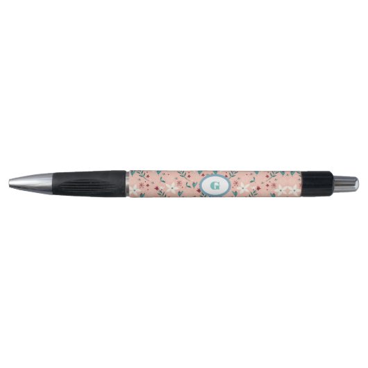 Elegant Schattig Froral Patroon Roze Pen (Voorkant)