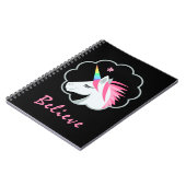 elegant schattig gelooft in unicorns emoji notitieboek (Linkerzijde)
