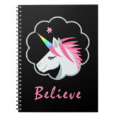 elegant schattig gelooft in unicorns emoji notitieboek (Voorkant)