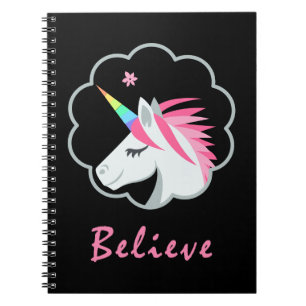 elegant schattig gelooft in unicorns emoji notitieboek