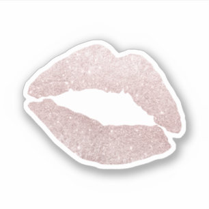 Elegant  schattig girly roos gouden glitter lippen sticker