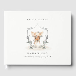 Elegant Schattig Hert Bloemenkroon Bruidsdouche Gastenboek