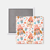 Elegant schattig kerstfeest magneet (Voorkant / Achterkant)