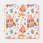 Elegant schattig kerstfeest magneet (Voorkant)