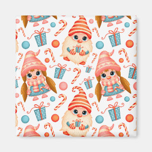 Elegant schattig kerstfeest magneet