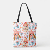 Elegant schattig kerstfeest tote bag (Achterkant)