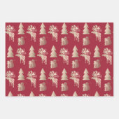 Elegant schattig kerstpatroon inpakpapier vel (Voorkant 3)