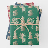 Elegant schattig kerstpatroon inpakpapier vel (In situ)