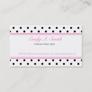 Elegant, schattig, klassieke B&W polka dots zakeli Visitekaartje