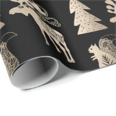 Elegant schattig licht roos gouden kerstpatronen cadeaupapier (Rol Hoek)