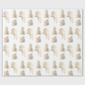 Elegant schattig licht roos gouden kerstpatronen cadeaupapier (Vlak)